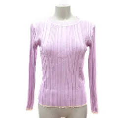 ナチュラルクチュール natural couture ニット カットソー 長袖 リブ F ピンク /MN