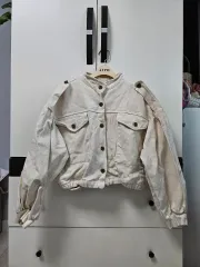 アイボリー コーデュロイ ボタン ジャケット