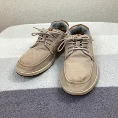 【クラークス】デッキシューズ　スリッポン　Clarks　モカシン　ベージュ　25.5cm　サイズ7.5　レザー ノーウィン　コーデュロイ NORWIN