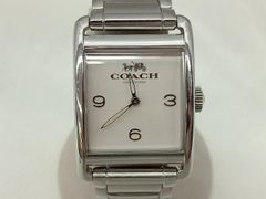 稼働/新品電池 COACH クォーツ レクタンギュラー デイト 純正ベルト
