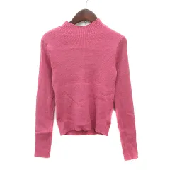 マーキュリーデュオ MERCURYDUO ニット カットソー ハイネック 長袖 リブ F ピンク /MN