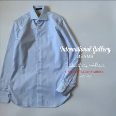 International Gallery BEAMS / コットン　ロイヤルツイル　ワイドカラー　ドレスシャツ