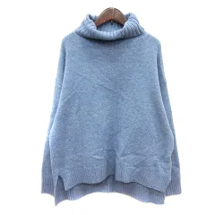 ユアーズ ur's ニット セーター オフタートル 長袖 L 青 ブルー /MN