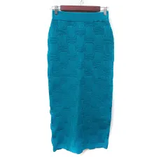 スライ SLY タイトスカート ロング ニット F ブルーグリーン /YI