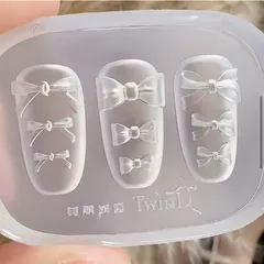 No.416 シリコンモールド リボン 3種 ネイルアート デコパーツ レジン ハンドメイド