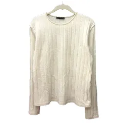 ザラ ZARA ニット カットソー 長袖 M 白 アイボリー /MN