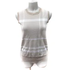 ベイジ BEIGE カットソー ノースリーブ 総柄 2 M ベージュ /YI