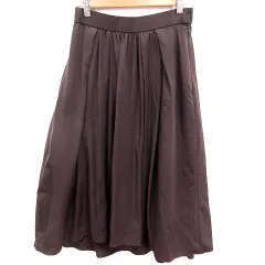 プラステ PLST スカート フレア ロング M 茶 ブラウン /RT