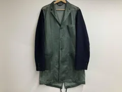 COMME des GARCONS コート グリーン comme des garçons  HOMME DEUX メッシュ切替ロングテーラードジャケット AD2024 DO-J048 Lサイズ