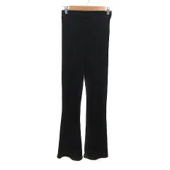 ザラ ZARA レギンスパンツ レギパン リブ フレア S 黒 ブラック /MS