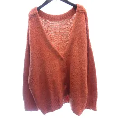 フリークスストア FREAKS STORE ニット カーディガン オーバーサイズ 長袖 F オレンジ /AU