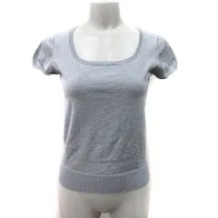 ナチュラルビューティーベーシック NATURAL BEAUTY BASIC カットソー スクエアネック 半袖 M グレー /YI