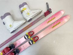 スキー板、ストィック、ブーツ3点セット110センチ 21センチ - メルカリ