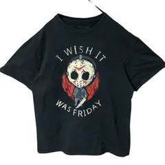 L ジェイソン 映画 ビッグプリント キャラT キャラクター  ブラック 黒 Tシャツ レディース ユニセックス メンズ 古着 半袖 CHM