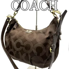 コーチ COACH オプアート ショルダーバッグ 2way ブラウン キャンバス レザー 馬車ロゴ ゴールド金具 肩掛け 斜め掛け パープルライニング Y2Kテイスト カジュアル ヴィンテージ感