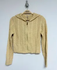 TBJ ケーブル編み WHO フードニット カーディガン（新品）