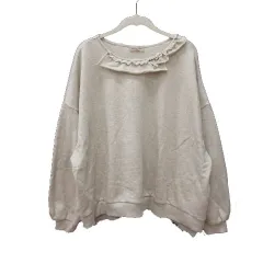 サマンサモスモス SM2 トレーナー スウェット オーバーサイズ フリル 長袖 F ライトベージュ /MS