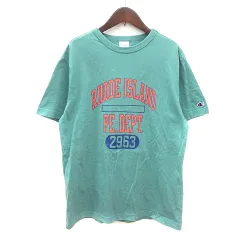 チャンピオン CHAMPION カットソー Tシャツ クルーネック プリント 半袖 L 緑 グリーン /MN