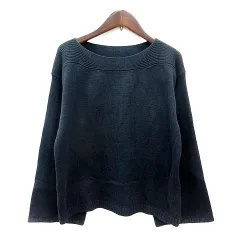 インディヴィ INDIVI ニット セーター 長袖 38 M 紺 ダークネイビー /MN