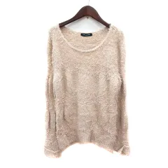 クイーンズコート QUEENS COURT ニット セーター 長袖 シャギー 2 M ベージュ /MN