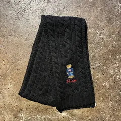 Polo Ralph Lauren ポロベアマフラーケーブルニット ブラック ポロラルフローレン