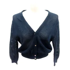 アナイ ANAYI カーディガン ニット 長袖 38 紺 ネイビー /RT