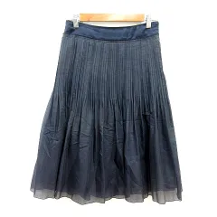 23区 オンワード樫山 プリーツスカート ひざ丈 36 S 紺 ネイビー /MN
