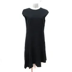 トゥモローランド TOMORROWLAND ワンピース ひざ丈 フレンチスリーブ 36 S 黒 ブラック /YI