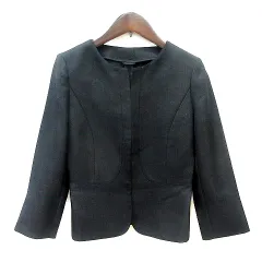 アナイ ANAYI ノーカラージャケット 34 S 黒 ブラック /MN