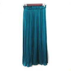 ナチュラルビューティーベーシック NATURAL BEAUTY BASIC フレアスカート ギャザー マキシ M エメラルドグリーン /YI