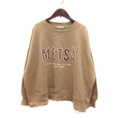 サマンサモスモス SM2 トレーナー スウェット オーバーサイズ 刺繍 長袖 F ベージュ /MS