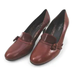 トラサルディ TRUSSARDI パンプスリボン 23.5㎝ ブラウン 茶系 レザー 日本製 