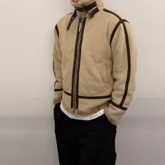 ヴィンテージ ベージュ ムートン ジャケット