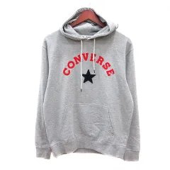 コンバース CONVERSE パーカー プルオーバー 刺繍 長袖 スウェット地 L グレー /MN