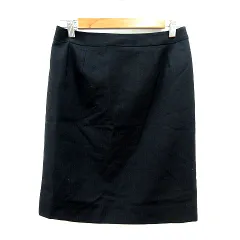 コムサイズム COMME CA ISM タイトスカート ひざ丈 ウール L 黒 ブラック /MN