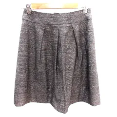 23区 オンワード樫山 フレアスカート ミニ タック ウール 38 M 茶 ブラウン /AU