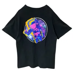 L NASA 宇宙 スペース バックプリント ブラック 黒 Tシャツ レディース ユニセックス メンズ 古着 半袖 CHM
