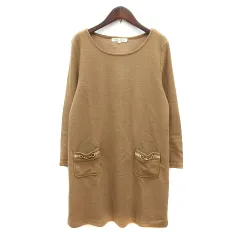 ロペピクニック ROPE Picnic ワンピース ニット ミニ 長袖 38 M ベージュ /MN