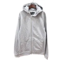 ザラ ZARA ESSENTIALS パーカー ジップアップ スウェット地 L グレー /MN