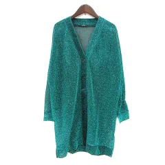 ジャーナルスタンダード JOURNAL STANDARD カーディガン ロング ラメ シアー 緑 グリーン /MN