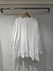 裾レイヤードT (裾 エンブロイダリー レース レイヤード インナー 長袖 Tシャツ)