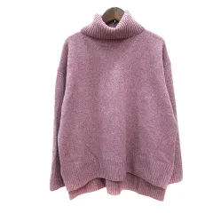 アーバンリサーチ ドアーズ URBAN RESEARCH DOORS ニット セーター オフタートル 長袖 ウール One M 赤紫 パープル /MN