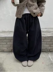 バルーン スリット フリース ワイド ビッグMEGA パンツ (トレーナー fw ユニセックス 起毛)