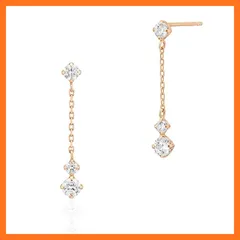 【新品】 【公式】 4℃(ヨンドシー) K10ピンクゴールド(PG)ピアス 三石モチーフ K10ピンクゴールド キュービックジルコニア 0