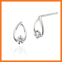 【新品】 canal4℃(カナル ヨンドシー) K10ホワイトゴールド(WG) ピアス キュービックジルコニア 1