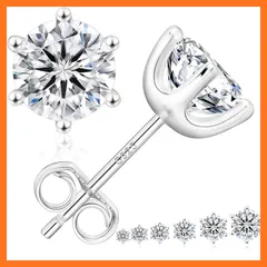 【新品】 KRKC モアッサナイトピアス 計0.6/1.0/1.2/1.6/2.0/3.0カラット シルバー925 金属アレルギー対応 レディース/メンズ 一粒ピアス ダイヤモンド モアサナイト スタッドピアス 両耳用 誕生日ギフト 母の日プレゼント ギフ 0