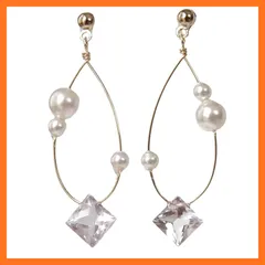 【新品】 [スズメの国 装身具] ピアス ピンクアメジスト パール サージカルステンレス 樹脂フック アレルギー対応 スクエア ピンクアメジスト 誕生石 天然石 半貴石 両耳 おしゃれ クリスマス(真鍮製ポストピアス)