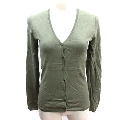 セオリー Theory ニット カーディガン 長袖 2 M カーキ 緑 グリーン /AU