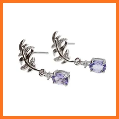 【新品】 天然 タンザナイト Tanzanite 黝簾石 ピアスイヤリング シルバー 12月の誕生石 自由を象徴する 金属アレルギー対応 パワーストーン プレゼント(デザイン-1) 0