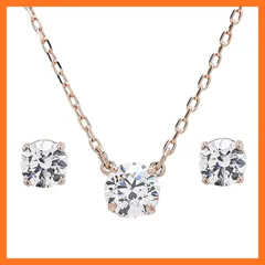 【新品】 [スワロフスキー] ネックレス ピアス セット Stilla Attract ペア ペンダント クリア ローズゴールド 5616233